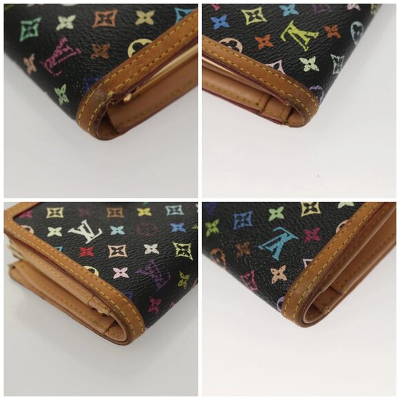 LOUIS VUITTON Multicolor Portefeuille Viennois Wallet Black M92988 Auth BA4300 - Picture 16 of 16